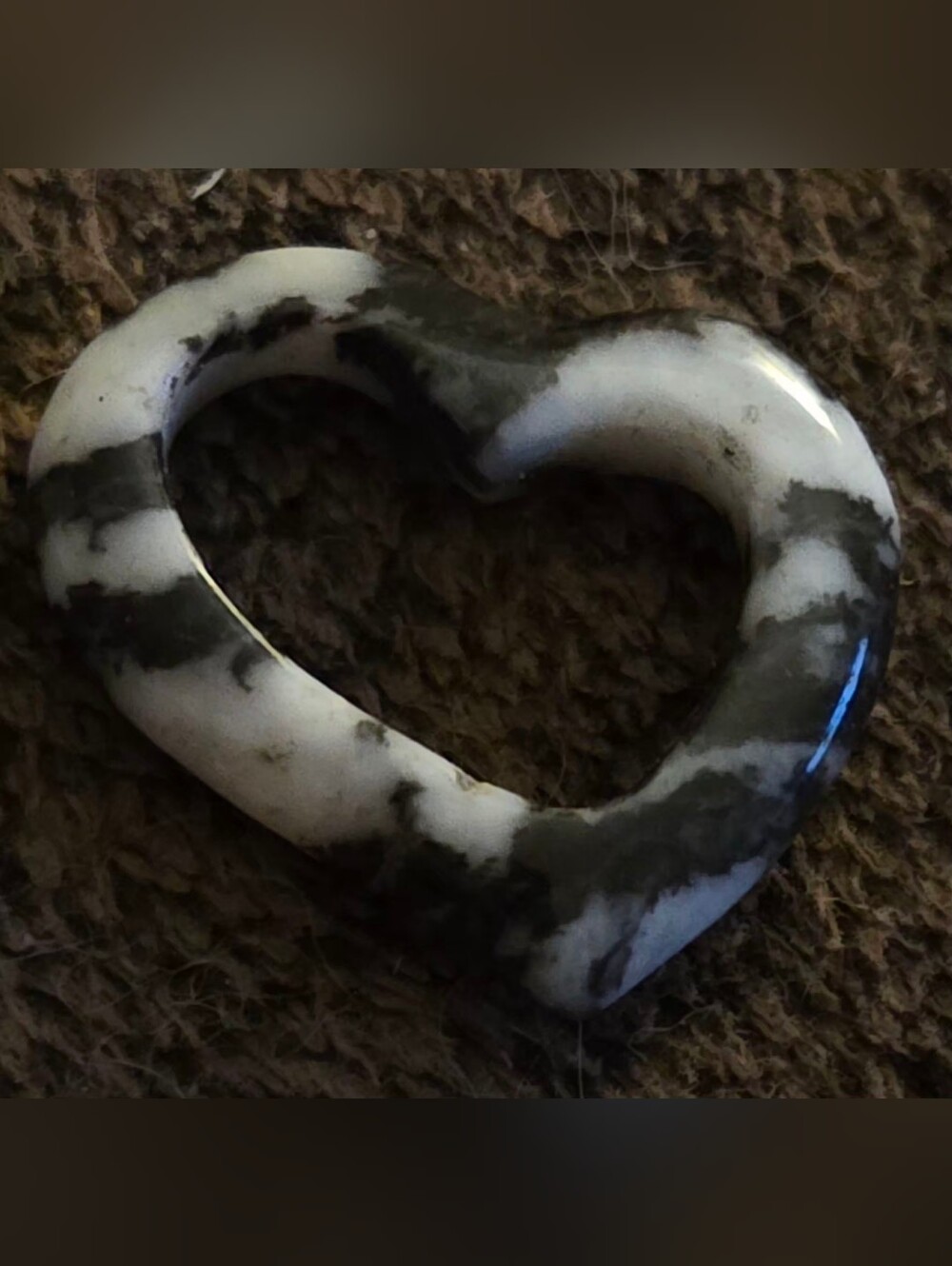 Black & White Marbled Heart Pendant